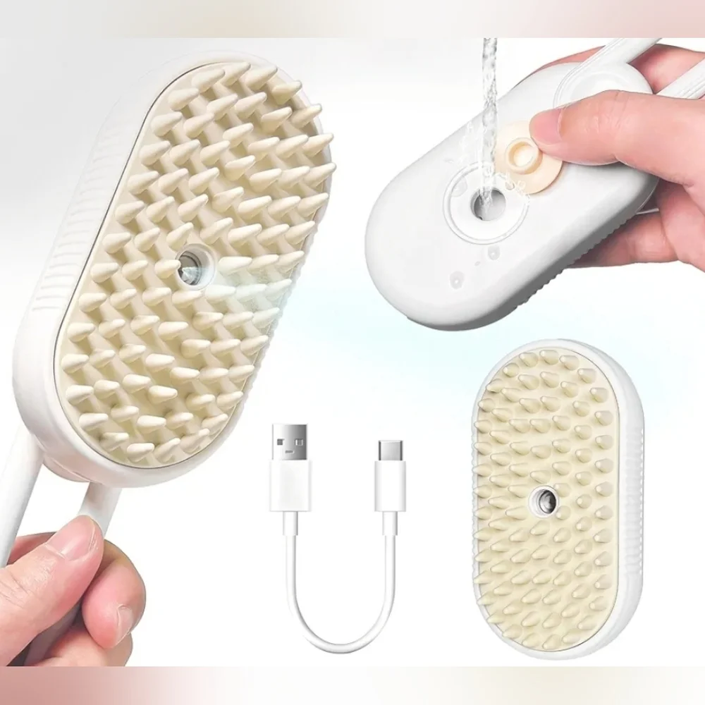 White NIB Pet/Cat Electric Spray Handle Massage Brush